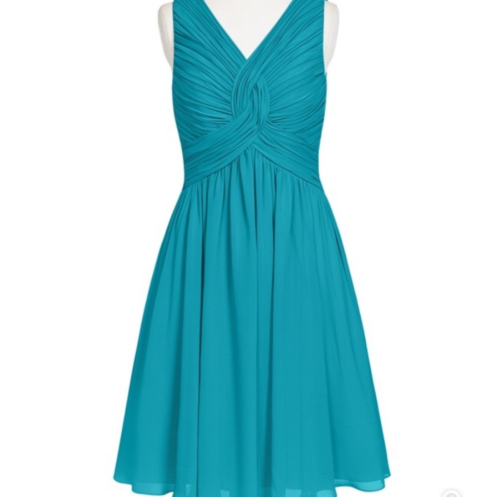 Azazie Kayden Bridesmaid Dress, Jade, Size A18